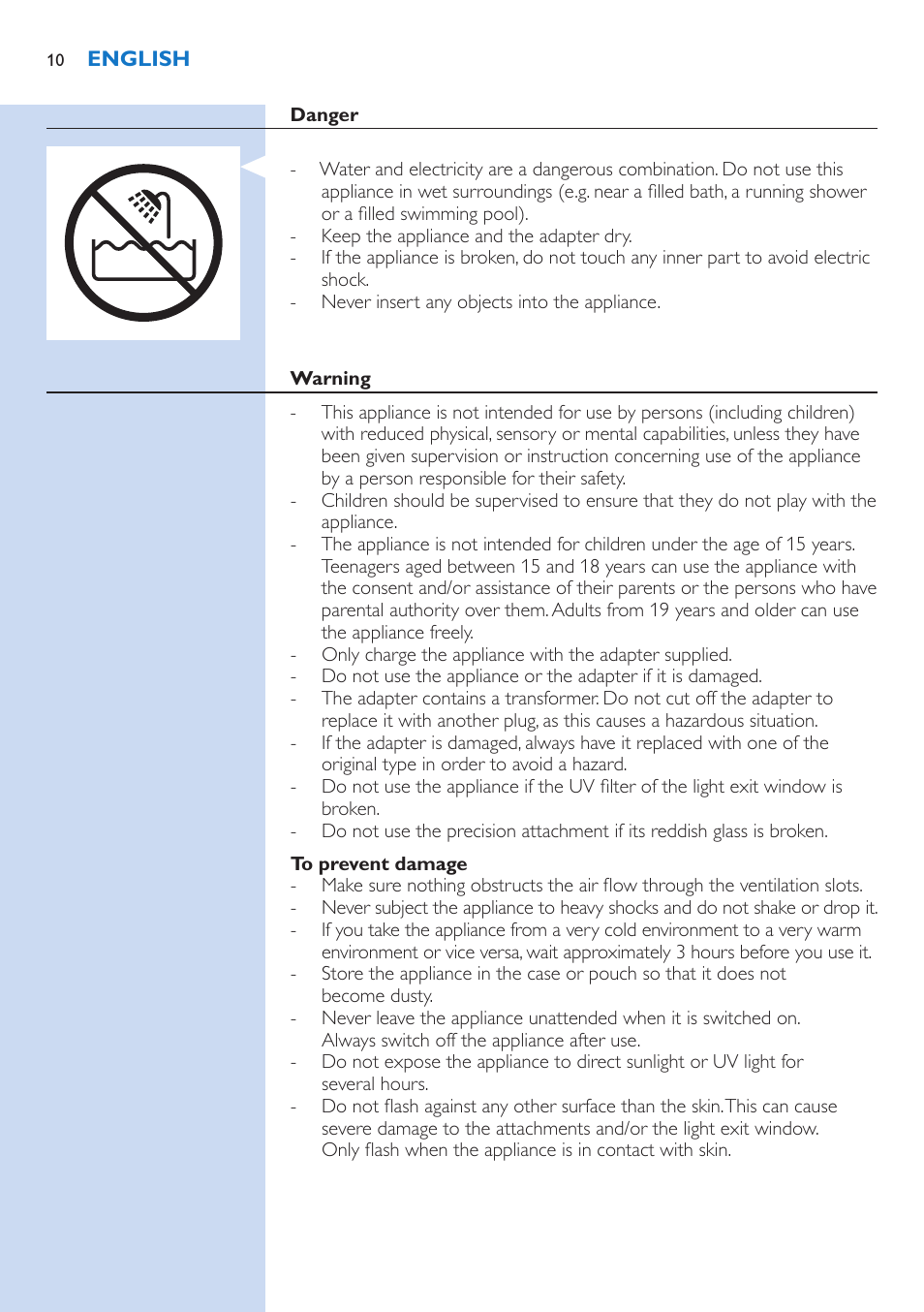 Philips Lumea Precision Plus IPL Haarentfernungssystem User Manual | Page 10 / 118