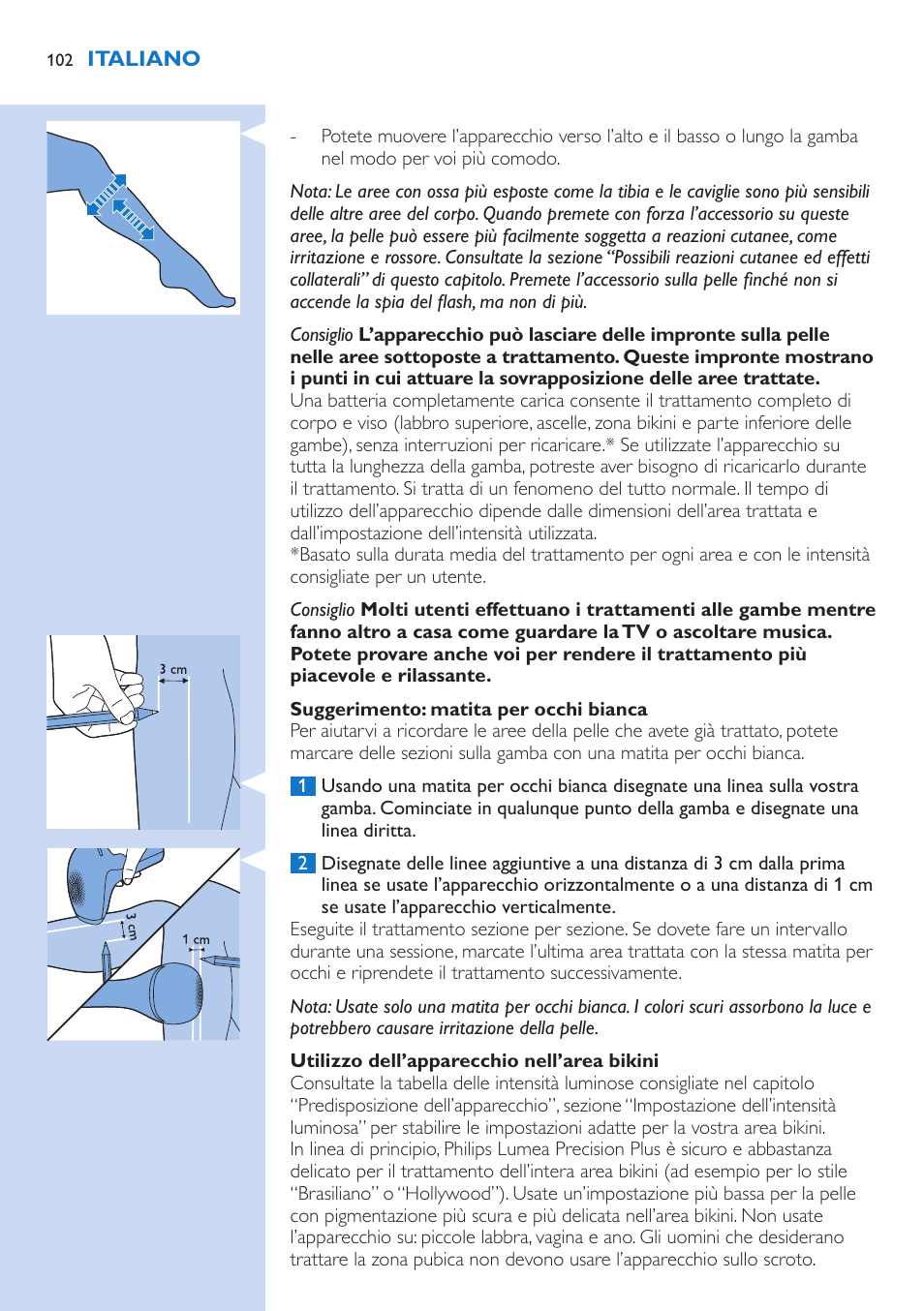 Philips Lumea Precision Plus IPL Haarentfernungssystem User Manual | Page 102 / 118