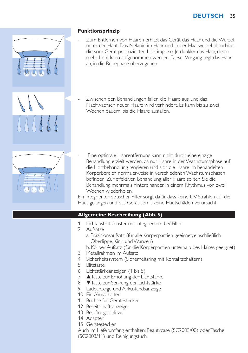 Philips Lumea Precision Plus IPL Haarentfernungssystem User Manual | Page 35 / 118