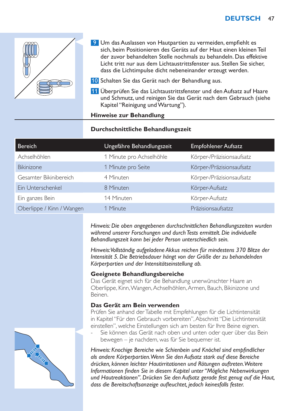 Philips Lumea Precision Plus IPL Haarentfernungssystem User Manual | Page 47 / 118