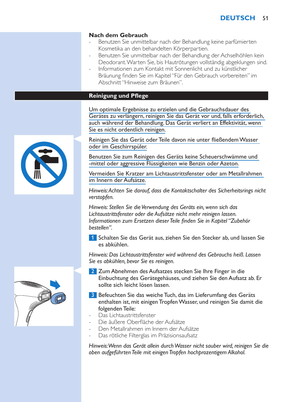 Philips Lumea Precision Plus IPL Haarentfernungssystem User Manual | Page 51 / 118