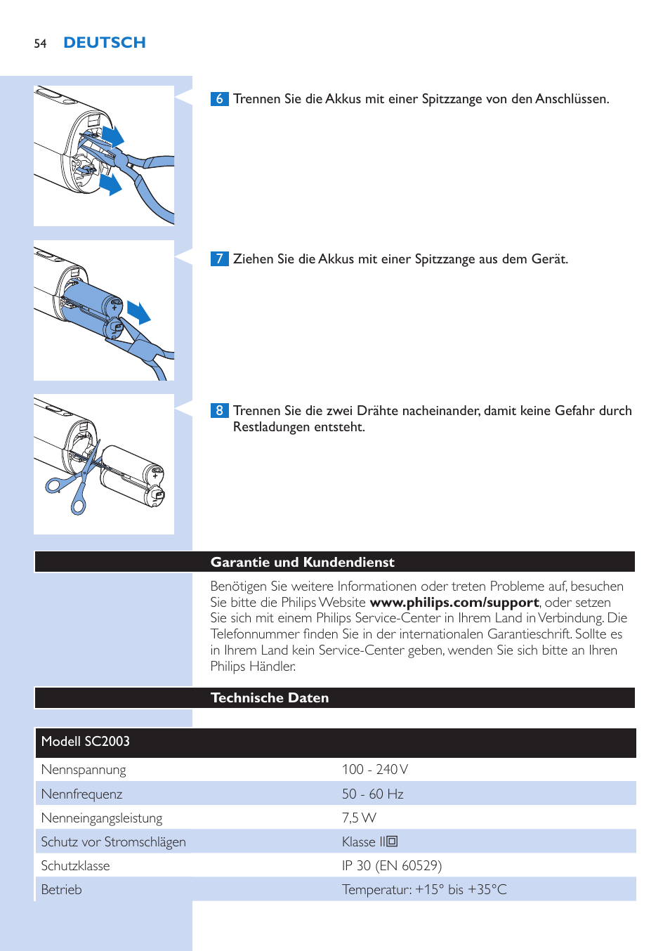 Philips Lumea Precision Plus IPL Haarentfernungssystem User Manual | Page 54 / 118