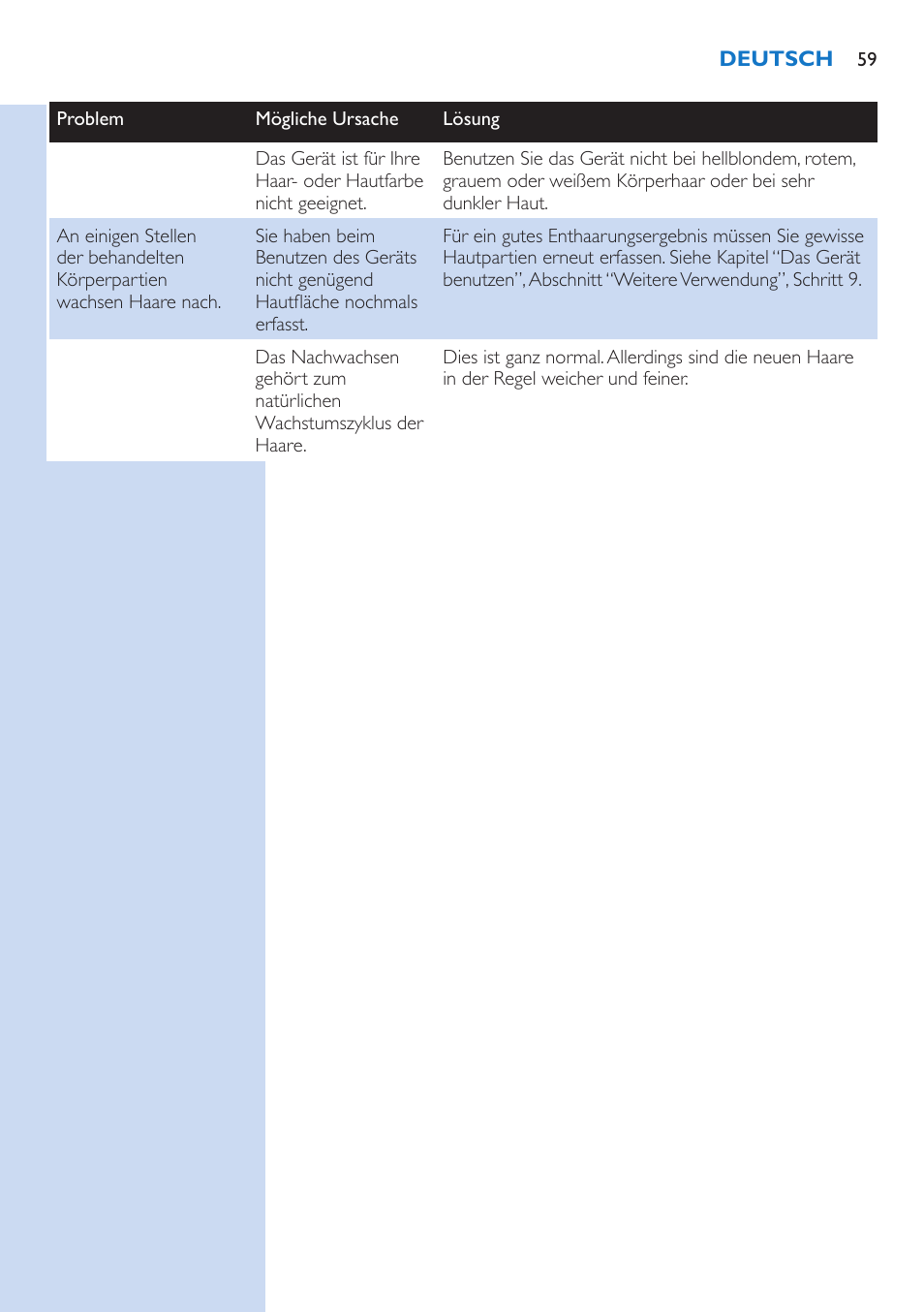 Philips Lumea Precision Plus IPL Haarentfernungssystem User Manual | Page 59 / 118