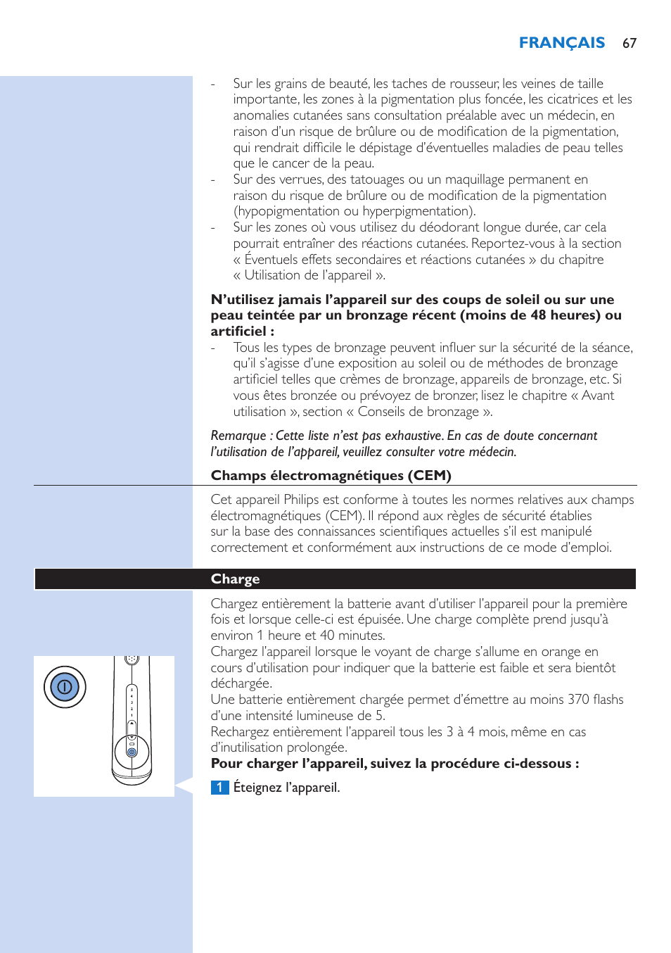 Philips Lumea Precision Plus IPL Haarentfernungssystem User Manual | Page 67 / 118