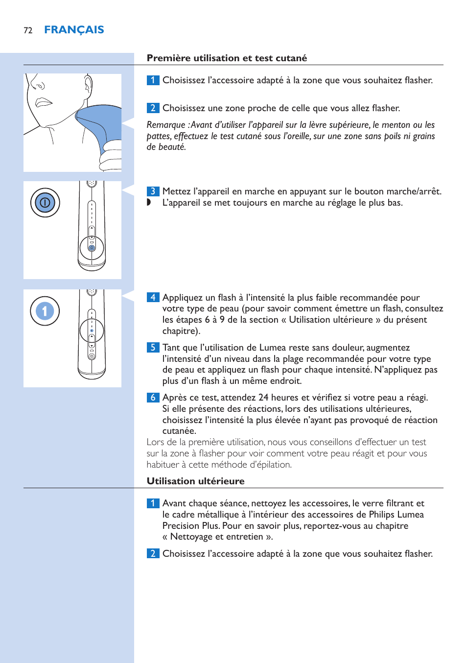 Philips Lumea Precision Plus IPL Haarentfernungssystem User Manual | Page 72 / 118