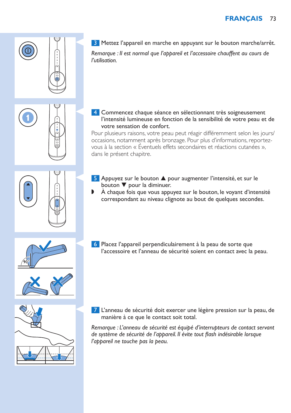 Philips Lumea Precision Plus IPL Haarentfernungssystem User Manual | Page 73 / 118