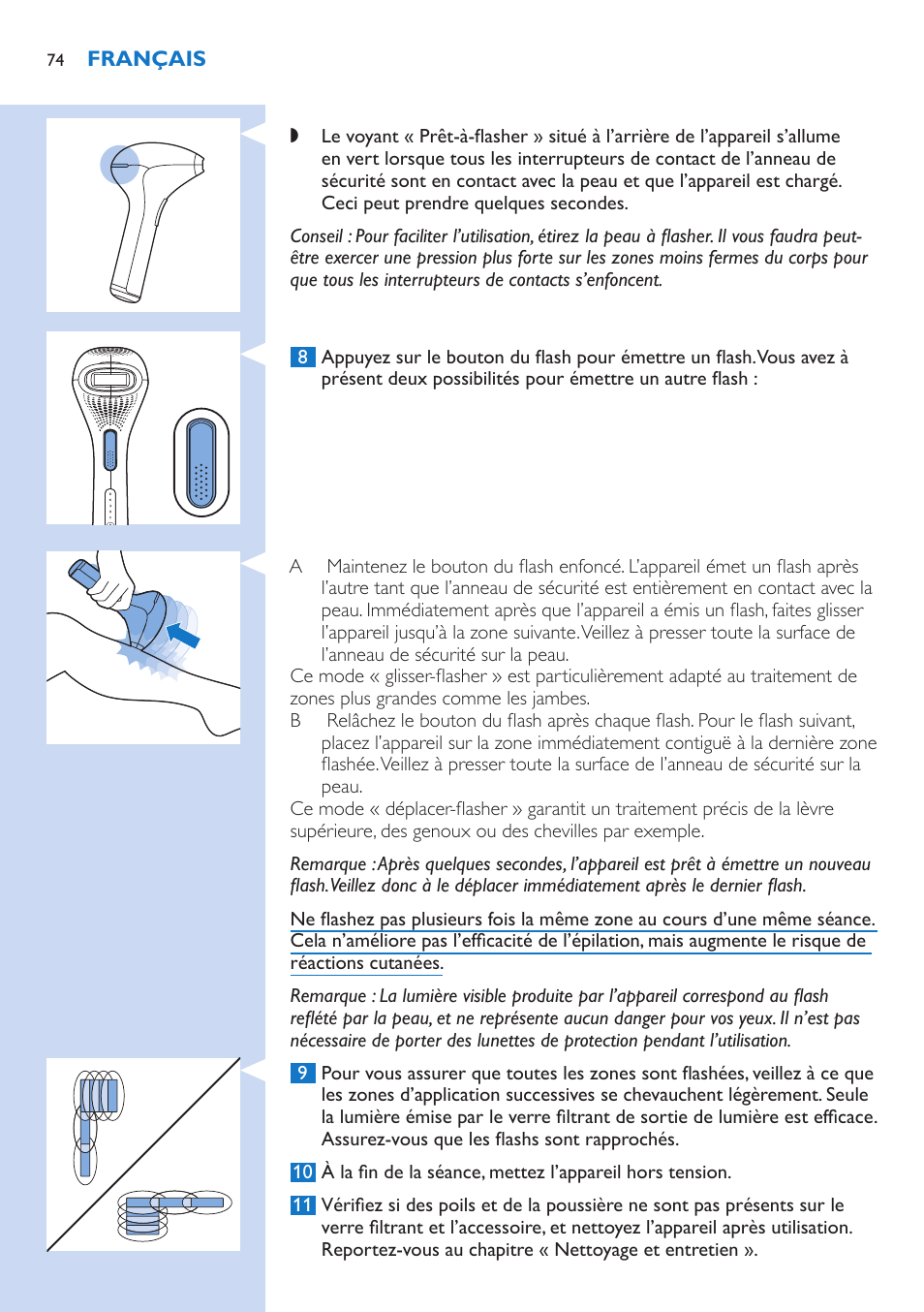 Philips Lumea Precision Plus IPL Haarentfernungssystem User Manual | Page 74 / 118