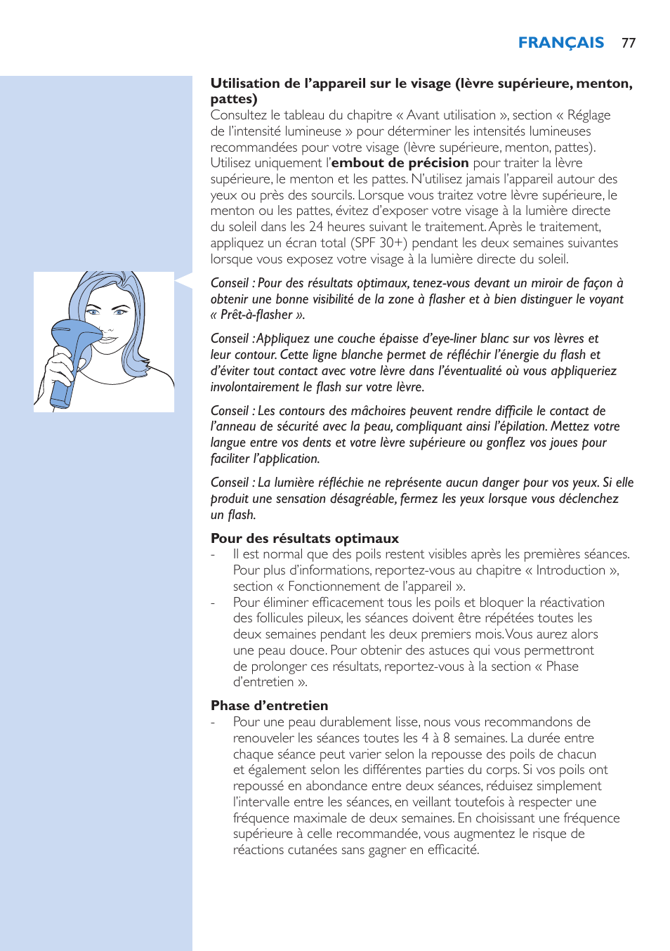 Philips Lumea Precision Plus IPL Haarentfernungssystem User Manual | Page 77 / 118