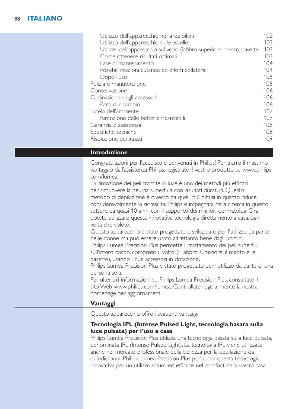 Philips Lumea Precision Plus IPL Haarentfernungssystem User Manual | Page 88 / 118