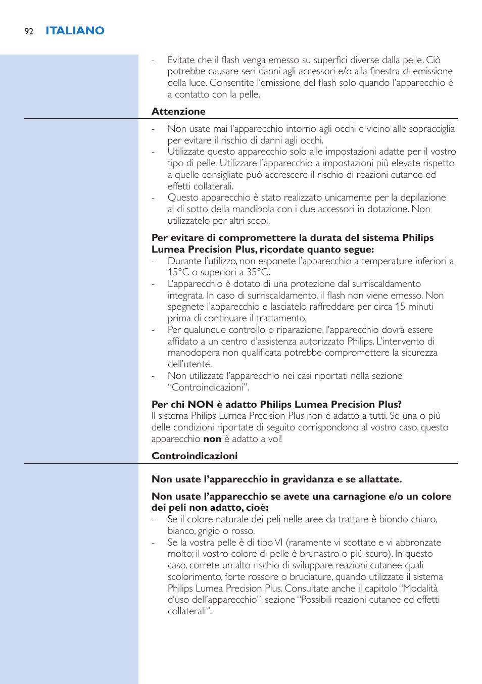 Philips Lumea Precision Plus IPL Haarentfernungssystem User Manual | Page 92 / 118