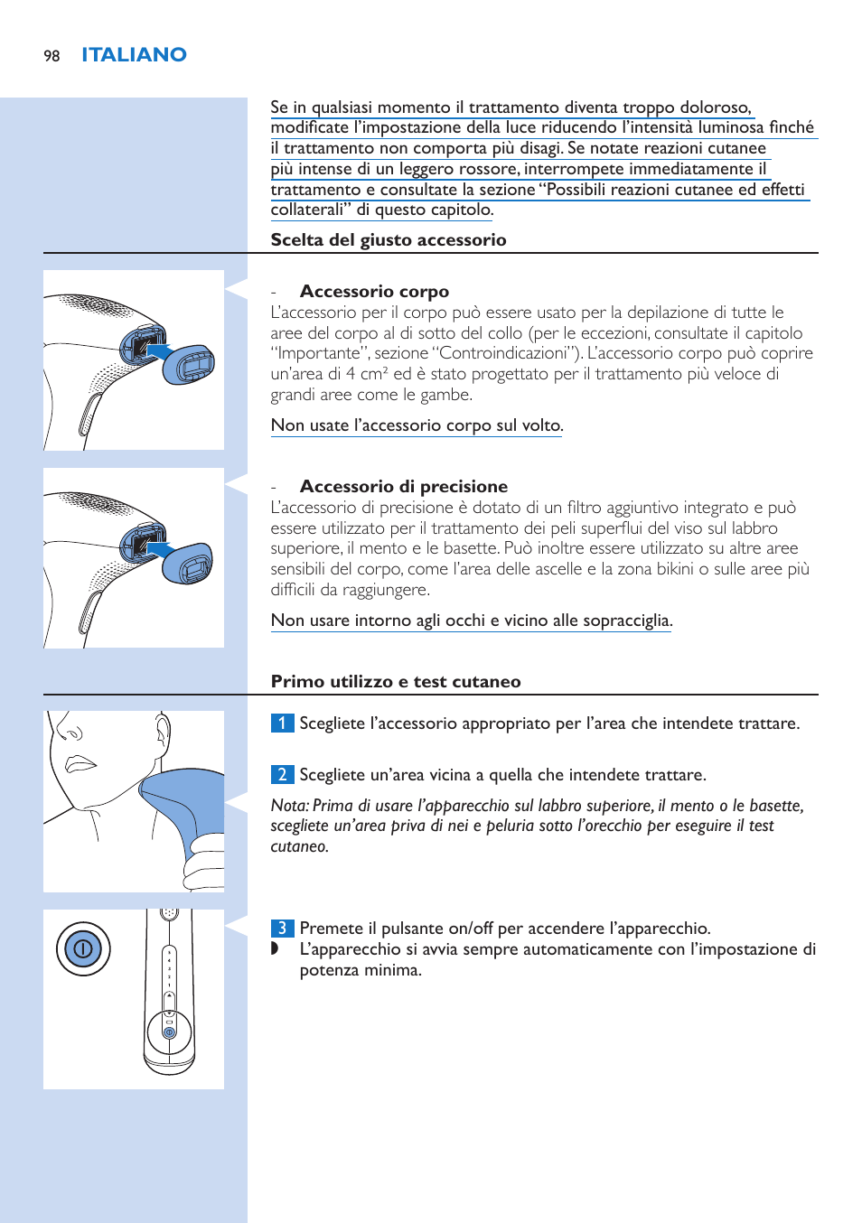 Philips Lumea Precision Plus IPL Haarentfernungssystem User Manual | Page 98 / 118