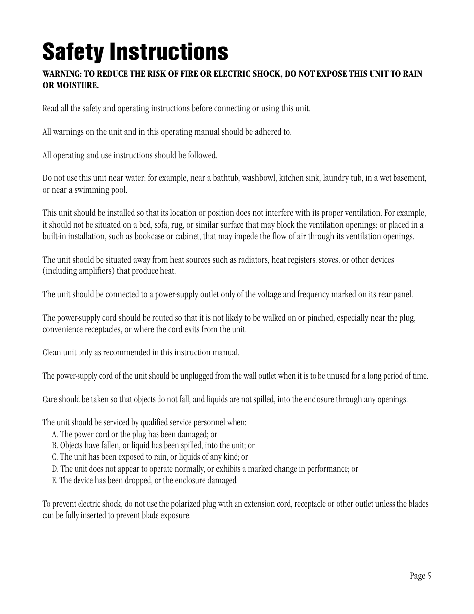 Safety instructions | Amplifier Tech AT6012 User Manual | Page 5 / 16