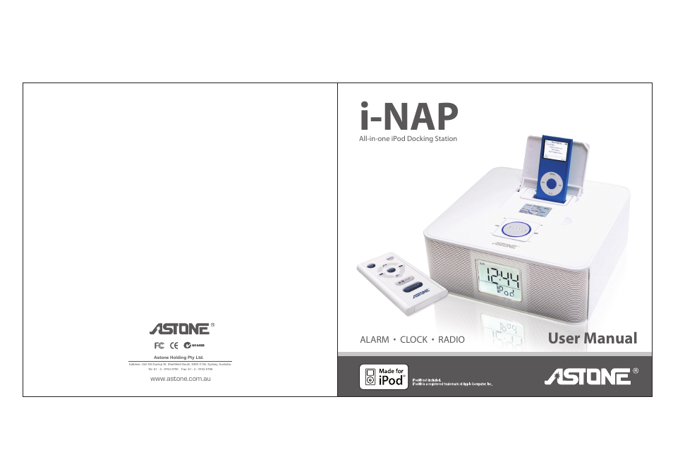 Astone Holdings Pty i-NAPAll-in-one iPod Docking Station User Manual | 30 pages