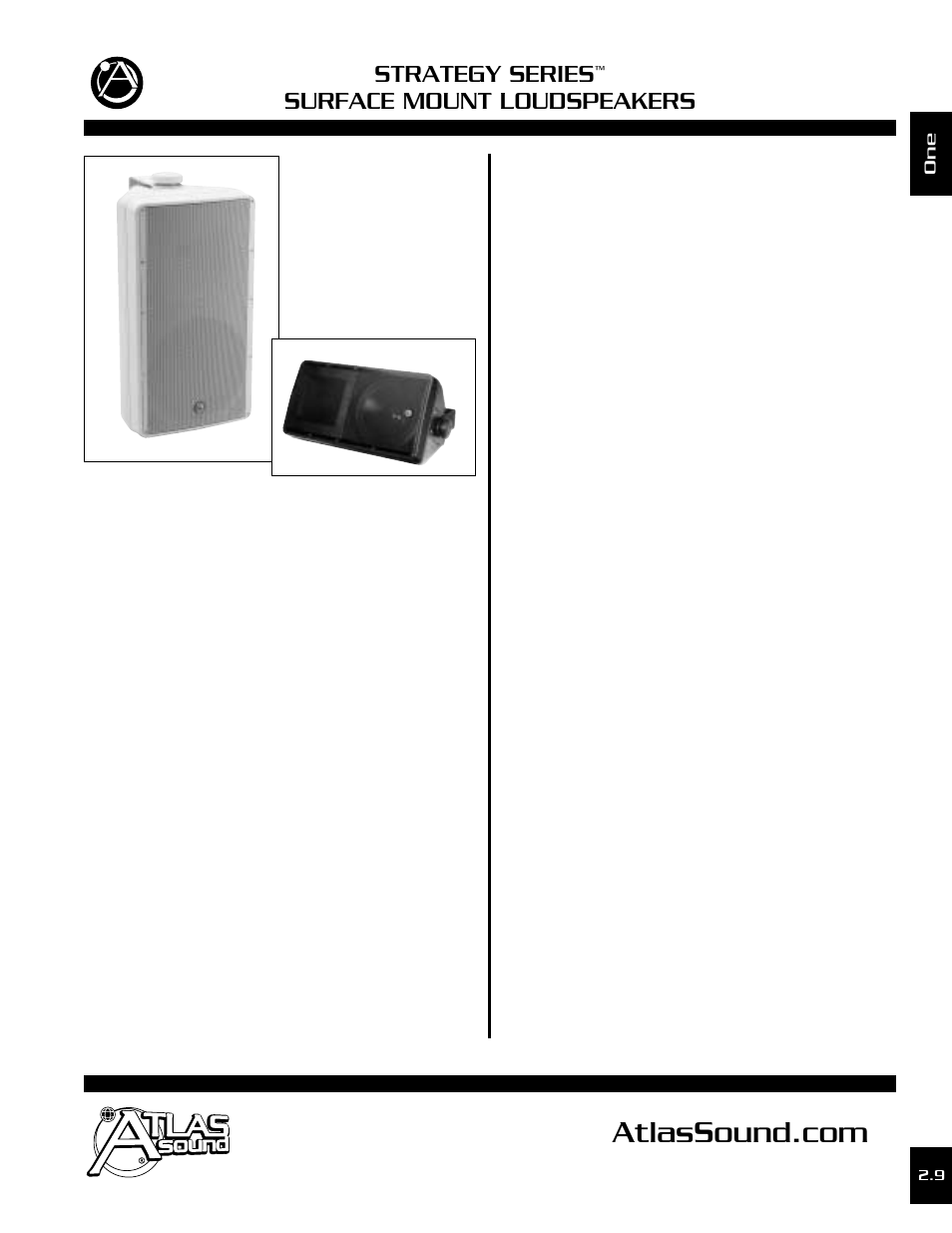 Atlas Sound Strategy Series SM82-W User Manual | 3 pages