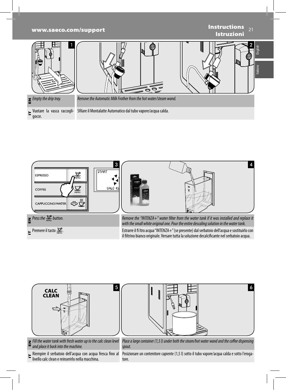 Philips Saeco Moltio Kaffeevollautomat User Manual | Page 21 / 92