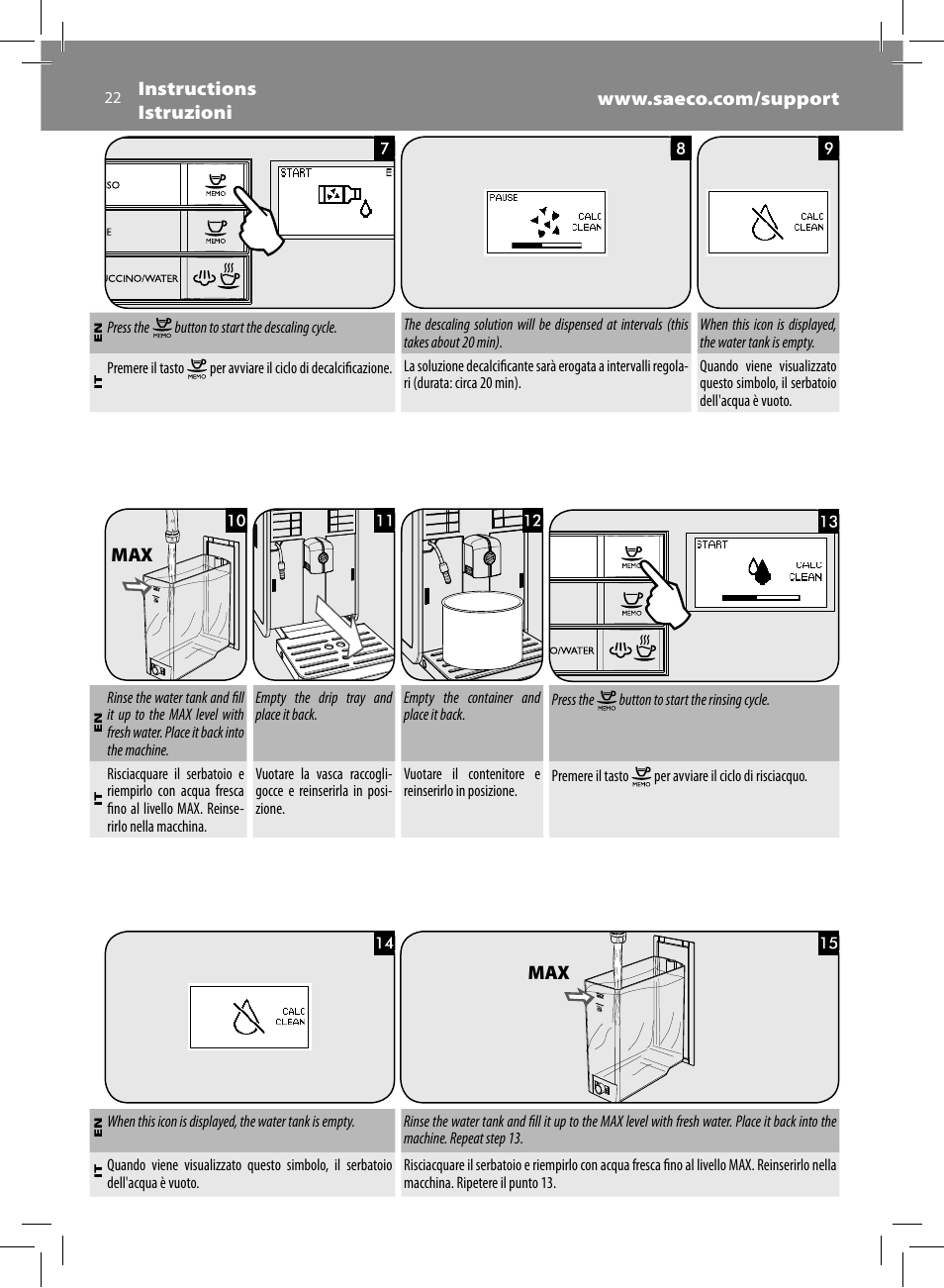 Philips Saeco Moltio Kaffeevollautomat User Manual | Page 22 / 92
