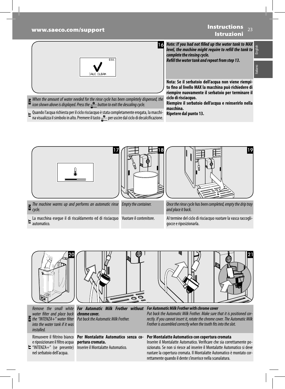 Philips Saeco Moltio Kaffeevollautomat User Manual | Page 23 / 92