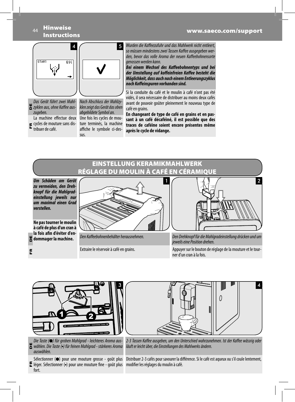 Philips Saeco Moltio Kaffeevollautomat User Manual | Page 44 / 92