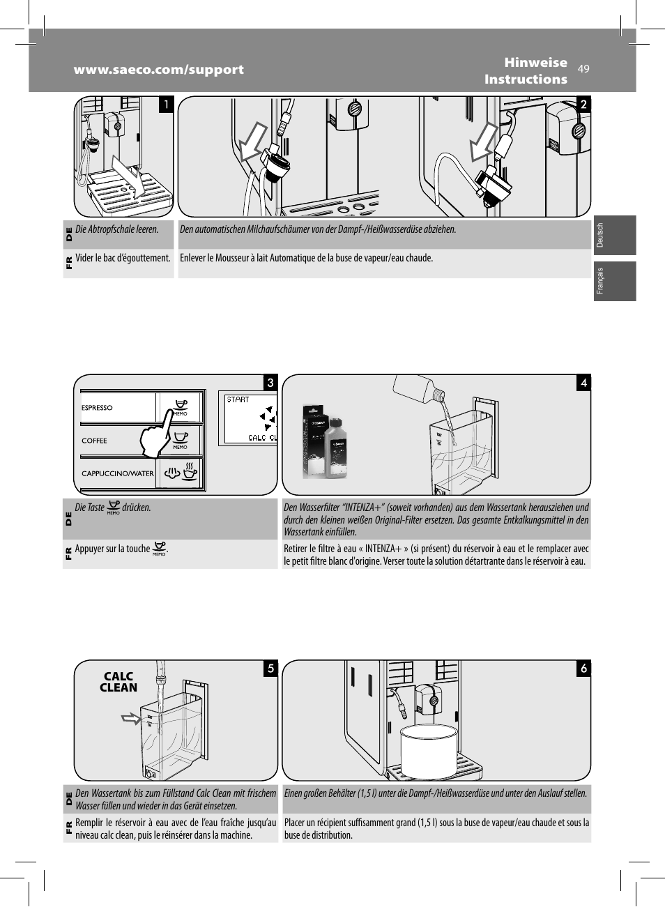 Philips Saeco Moltio Kaffeevollautomat User Manual | Page 49 / 92