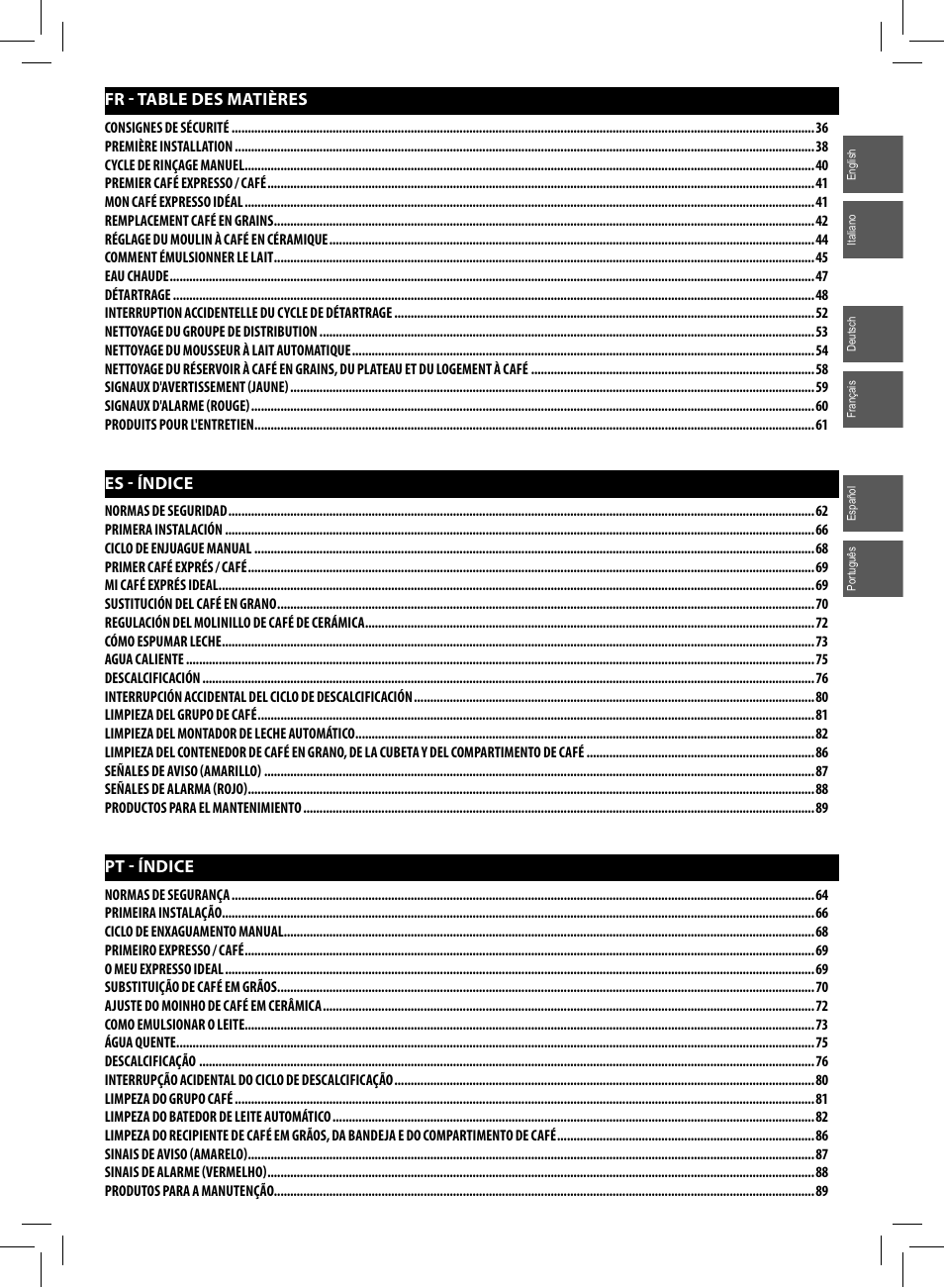 Philips Saeco Moltio Kaffeevollautomat User Manual | Page 5 / 92