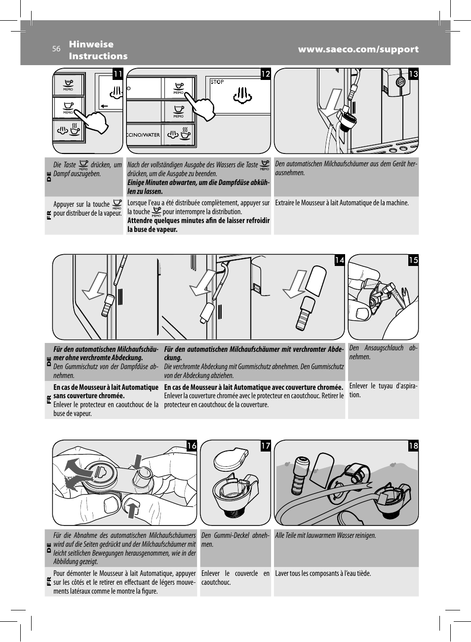 Philips Saeco Moltio Kaffeevollautomat User Manual | Page 56 / 92