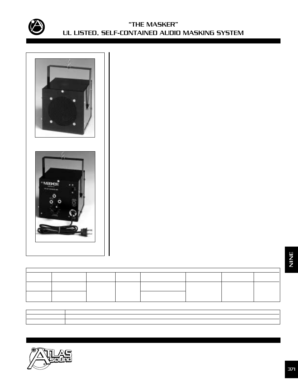 Atlas Sound AM1100 User Manual | 2 pages