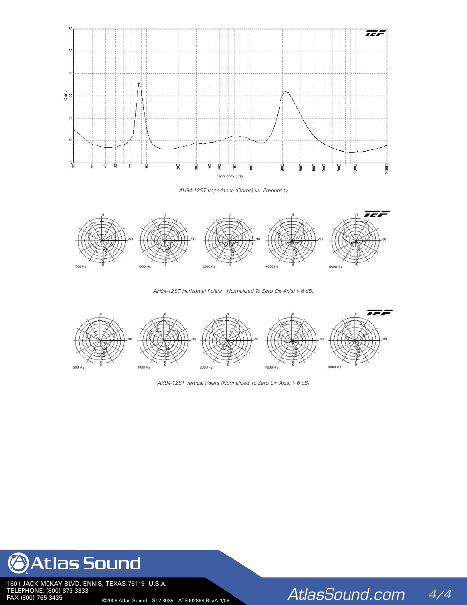 Atlas Sound AH94-12ST User Manual | Page 4 / 4
