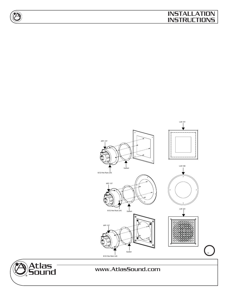 Atlas Sound L20-101 User Manual | 1 page