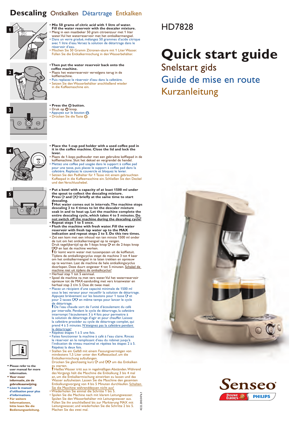 Philips SENSEO® Viva Café Kaffeepadmaschine User Manual | 2 pages