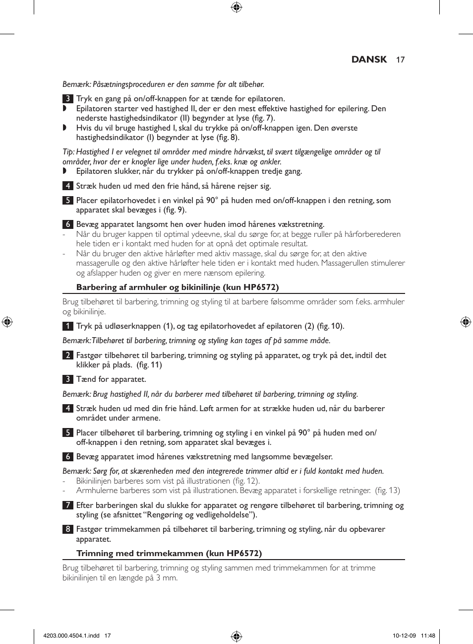 Philips SatinPerfect Epilierer User Manual | Page 17 / 88