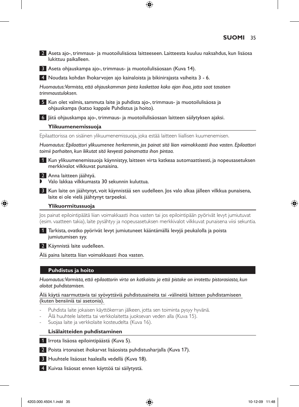 Philips SatinPerfect Epilierer User Manual | Page 35 / 88