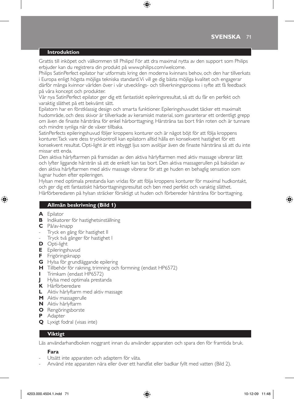 Philips SatinPerfect Epilierer User Manual | Page 71 / 88