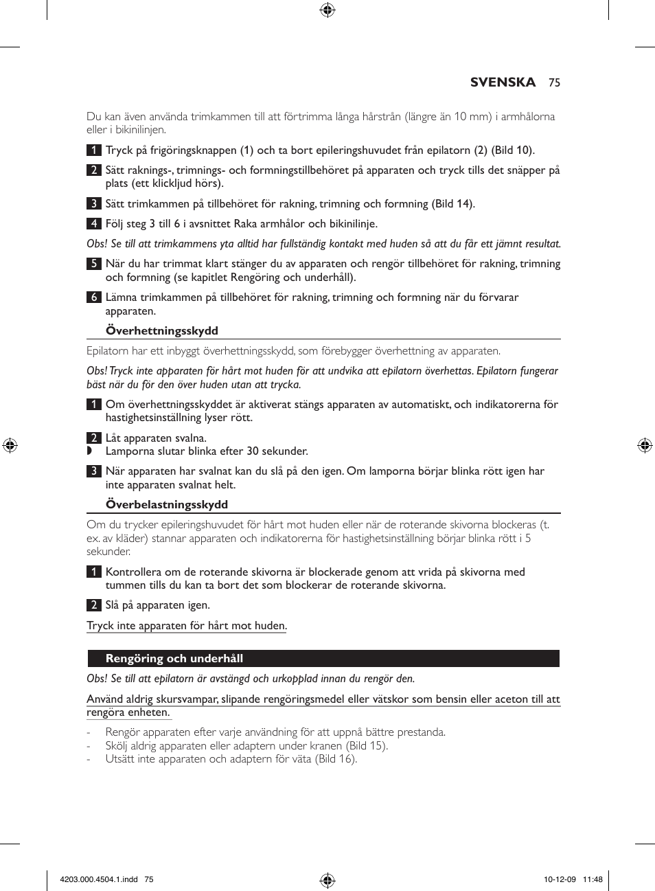 Philips SatinPerfect Epilierer User Manual | Page 75 / 88