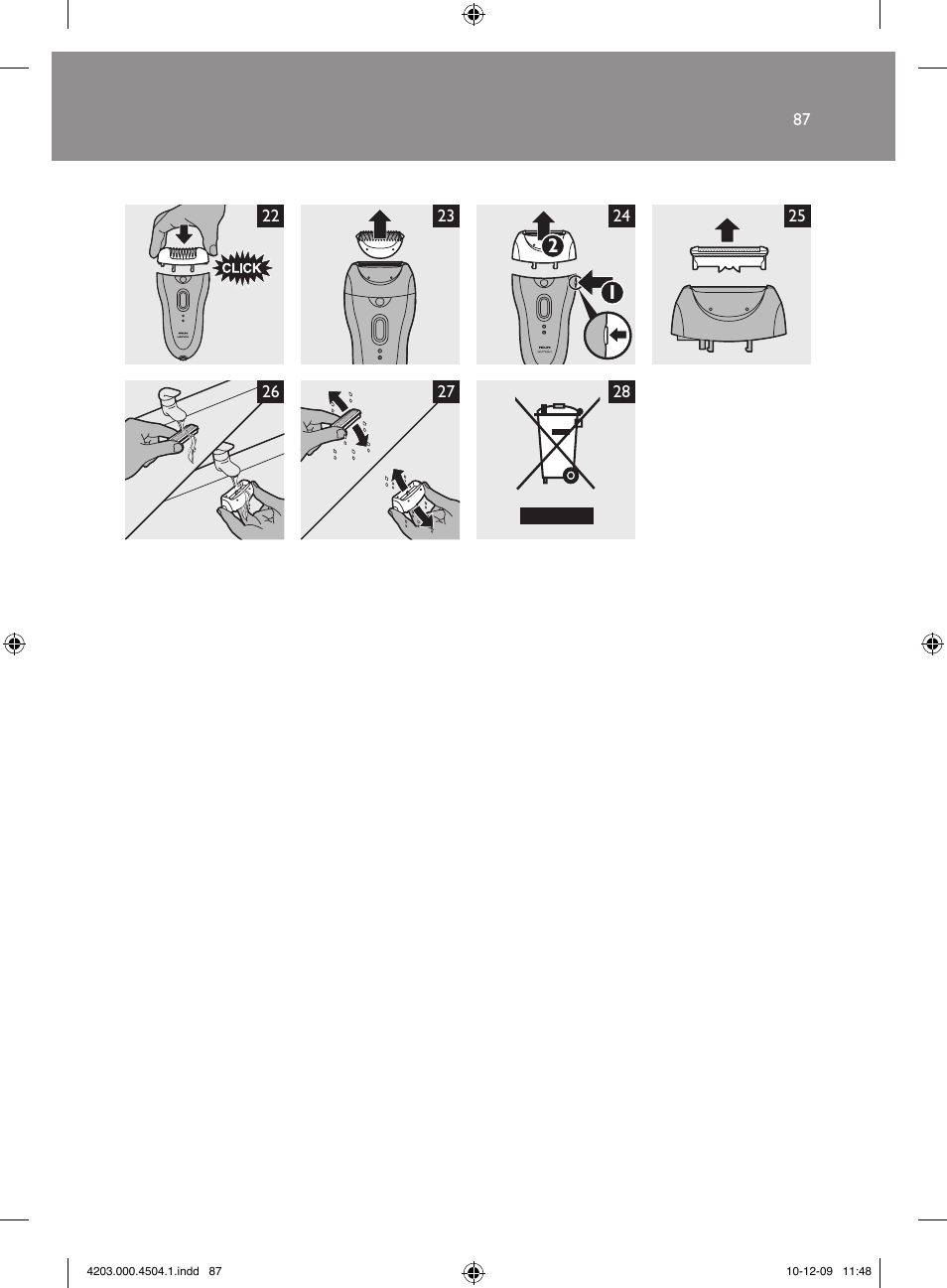 Philips SatinPerfect Epilierer User Manual | Page 87 / 88