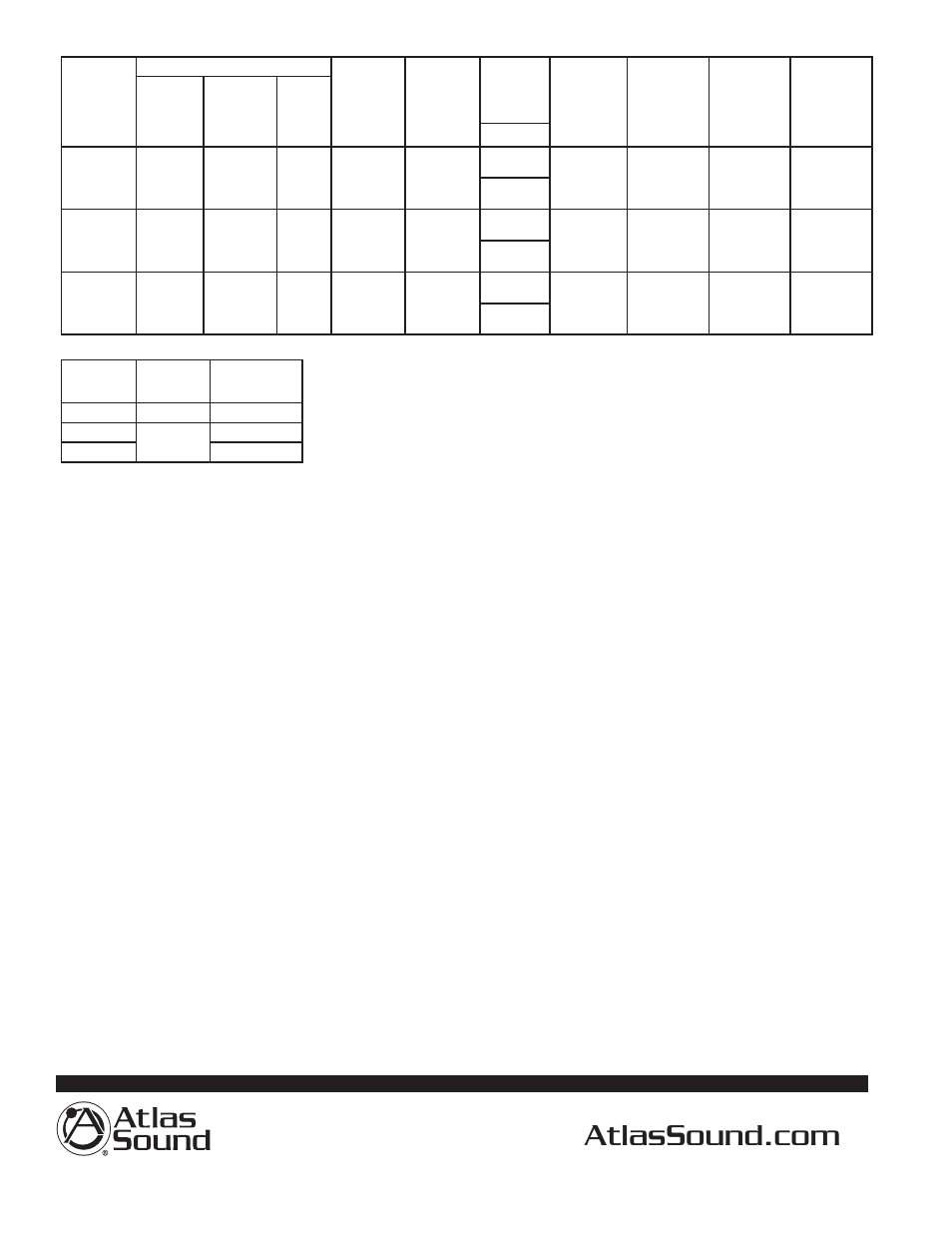 Architect and engineer specifications, Specifications subject to change without notice | Atlas Sound FMA44-25G User Manual | Page 4 / 4