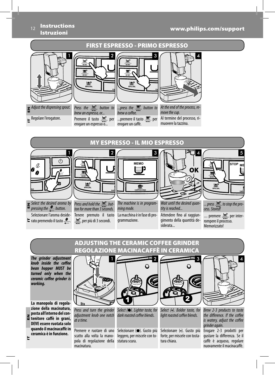 Philips Saeco Kaffeevollautomat User Manual | Page 12 / 68