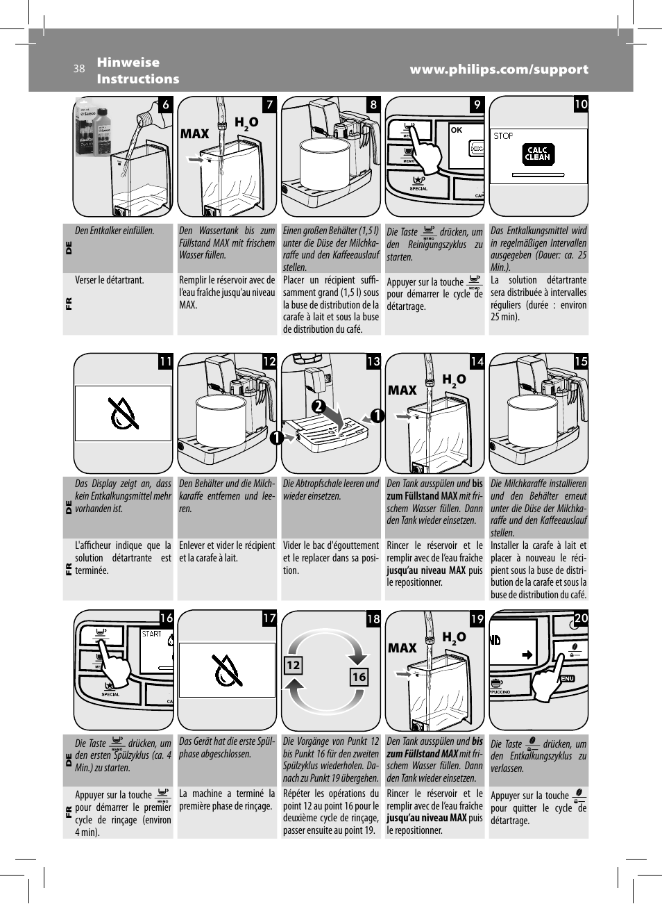 Philips Saeco Kaffeevollautomat User Manual | Page 38 / 68