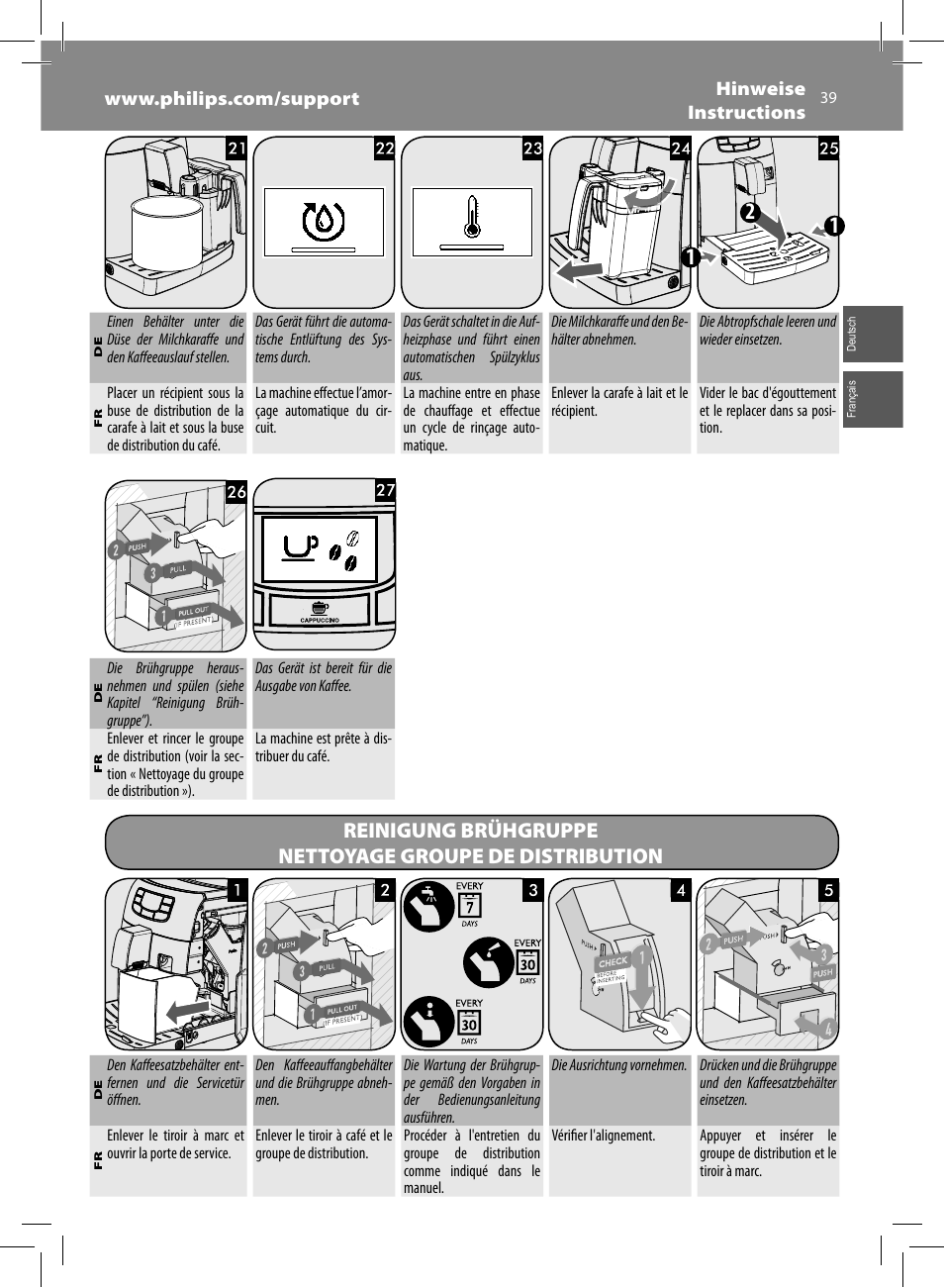 Philips Saeco Kaffeevollautomat User Manual | Page 39 / 68