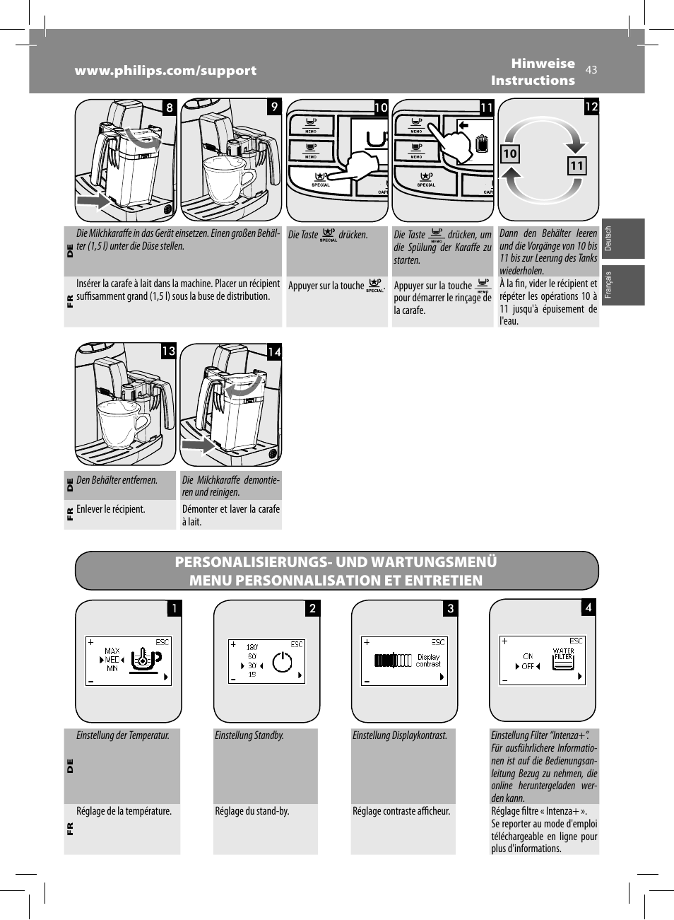 Philips Saeco Kaffeevollautomat User Manual | Page 43 / 68
