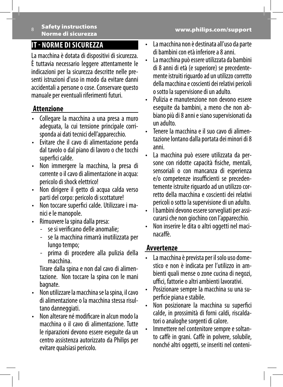 Philips Saeco Kaffeevollautomat User Manual | Page 8 / 68