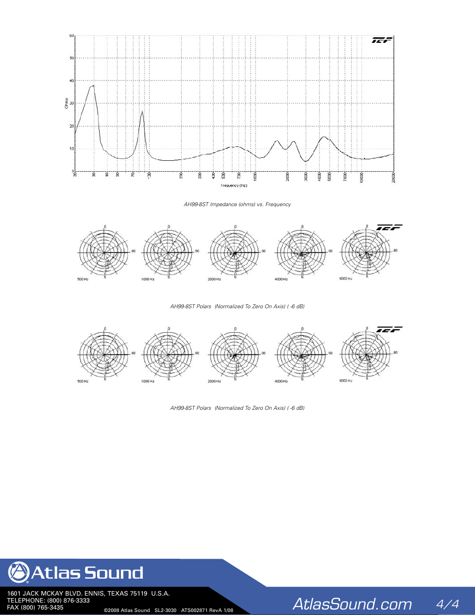 Atlas Sound 8" AH Series Stadium Horns AH99-8ST User Manual | Page 4 / 4