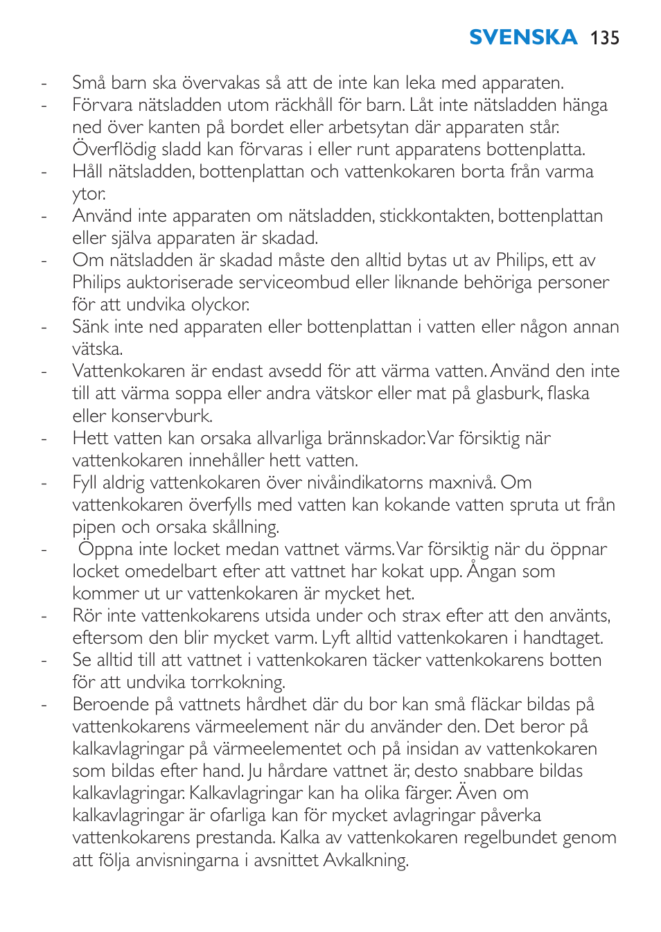 Philips Wasserkocher User Manual | Page 135 / 160