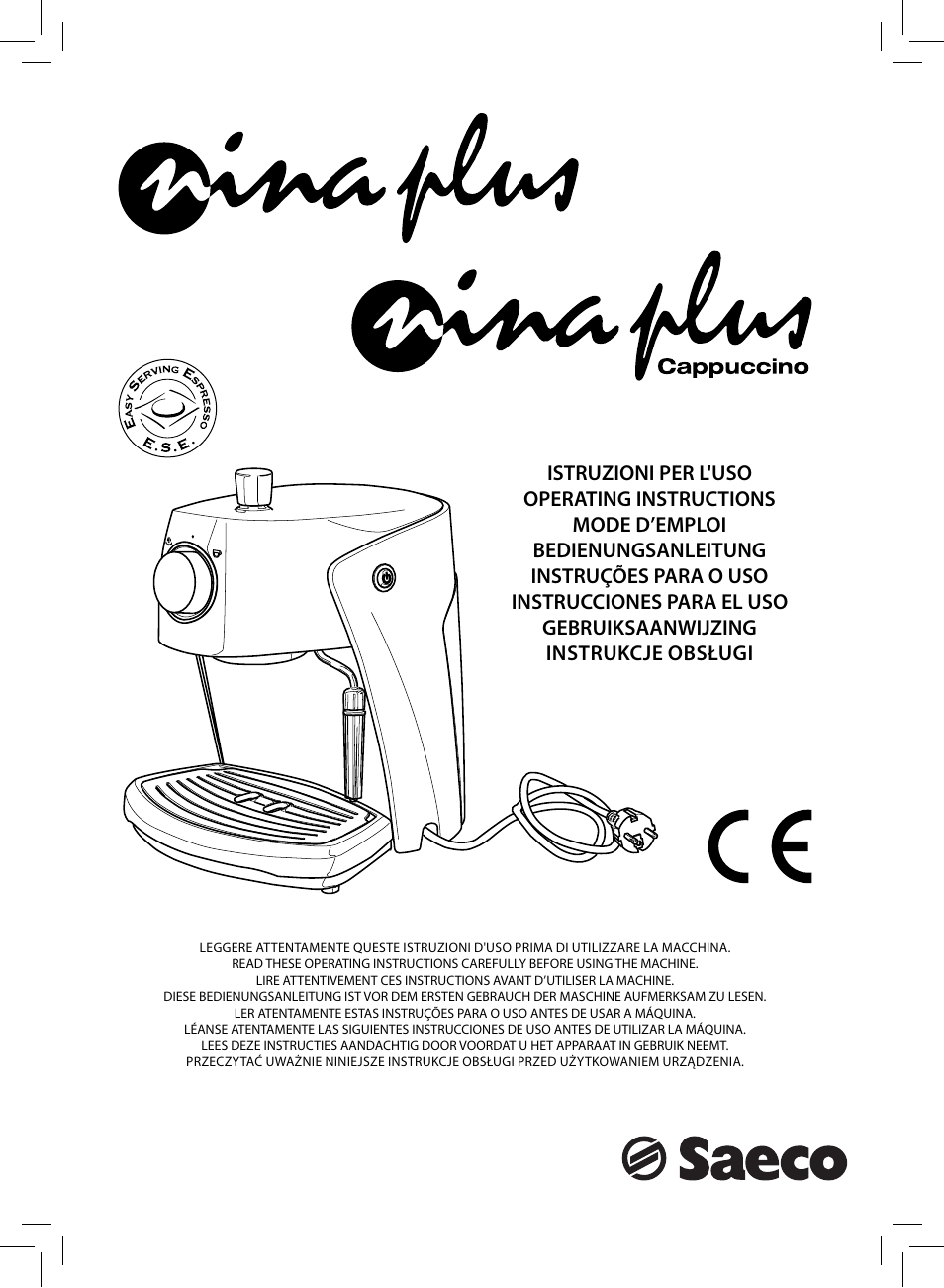 Philips Saeco Nina Siebträger-Espressomaschine User Manual | 76 pages
