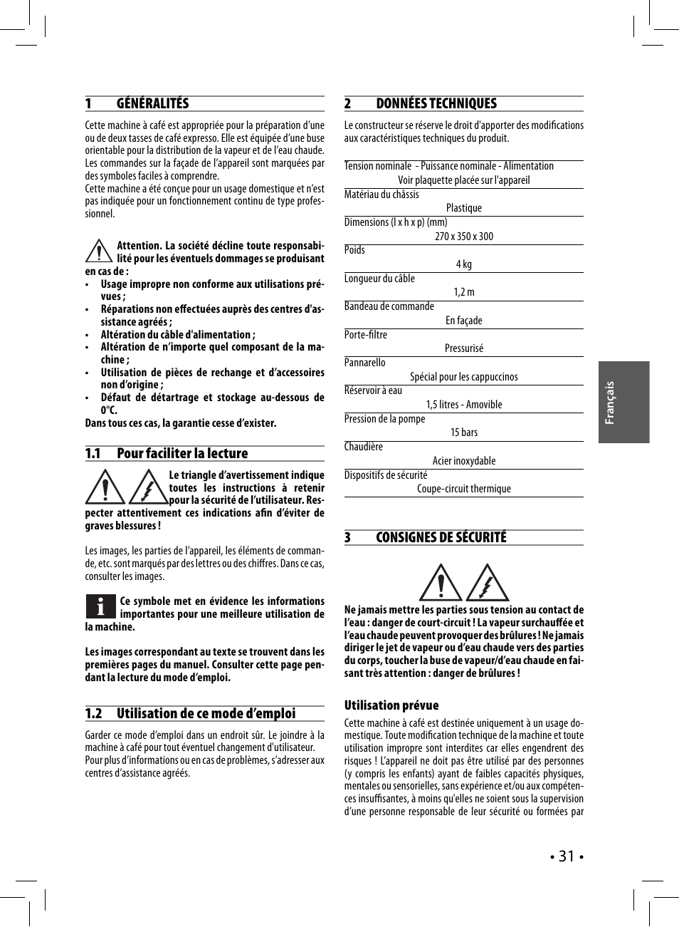 Philips Saeco Nina Siebträger-Espressomaschine User Manual | Page 31 / 76