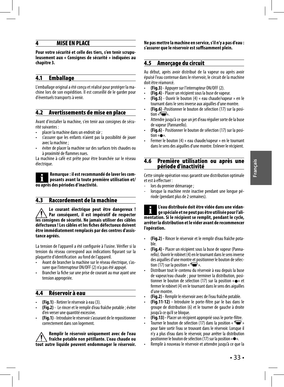 Philips Saeco Nina Siebträger-Espressomaschine User Manual | Page 33 / 76
