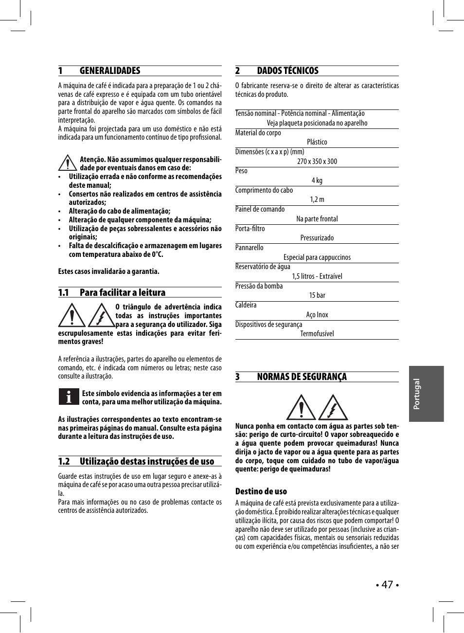Philips Saeco Nina Siebträger-Espressomaschine User Manual | Page 47 / 76