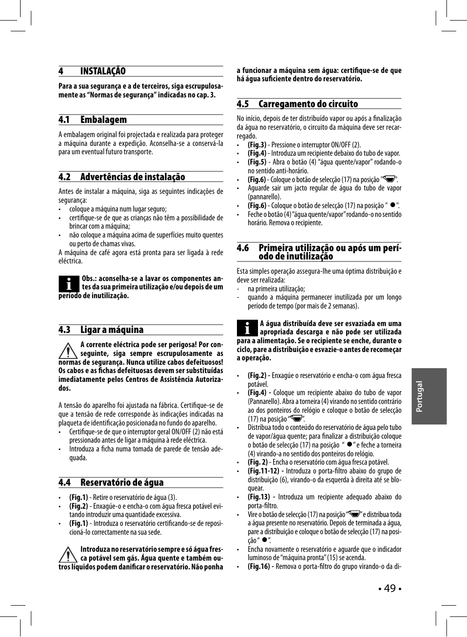 Philips Saeco Nina Siebträger-Espressomaschine User Manual | Page 49 / 76