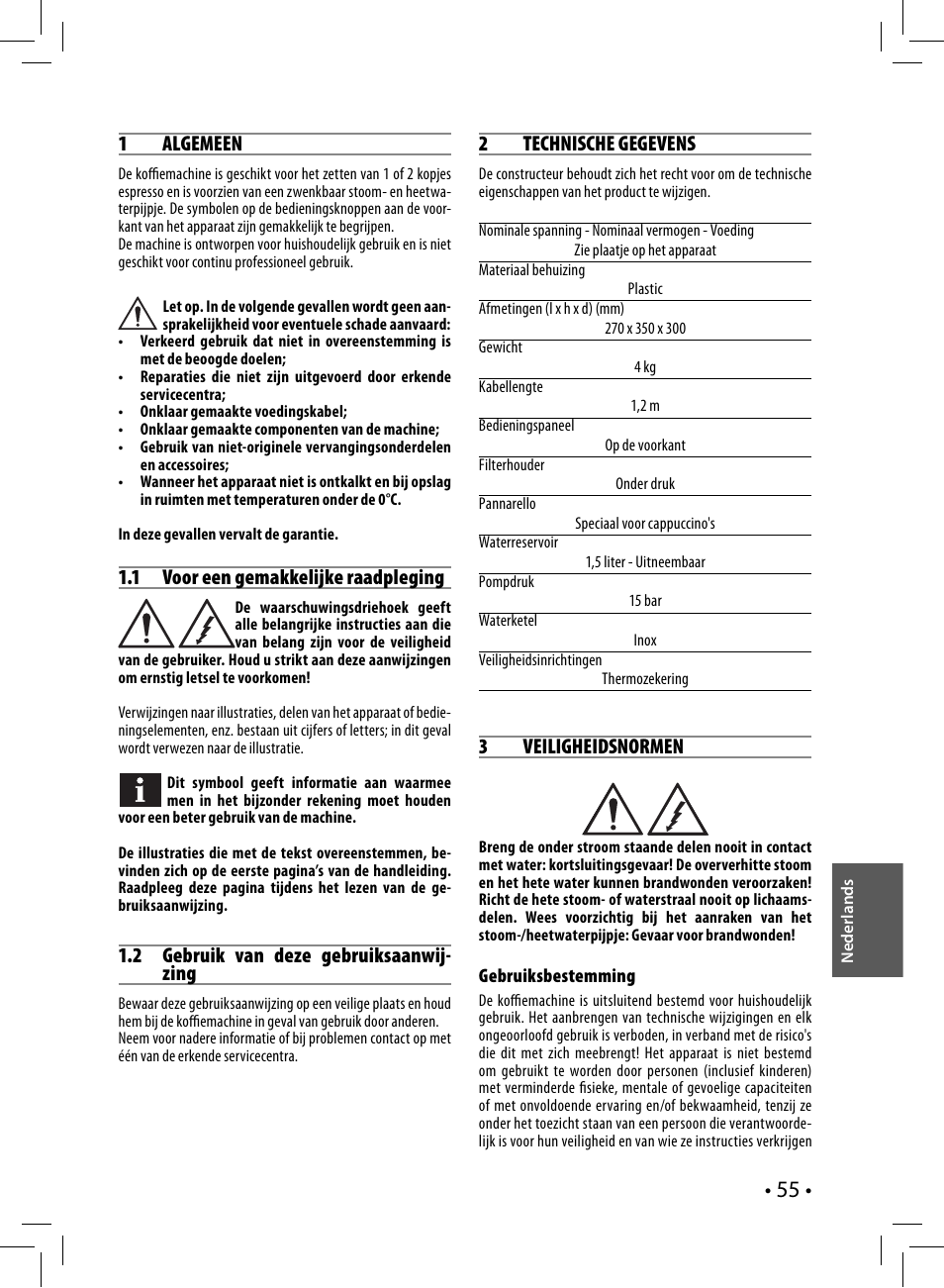 Philips Saeco Nina Siebträger-Espressomaschine User Manual | Page 55 / 76