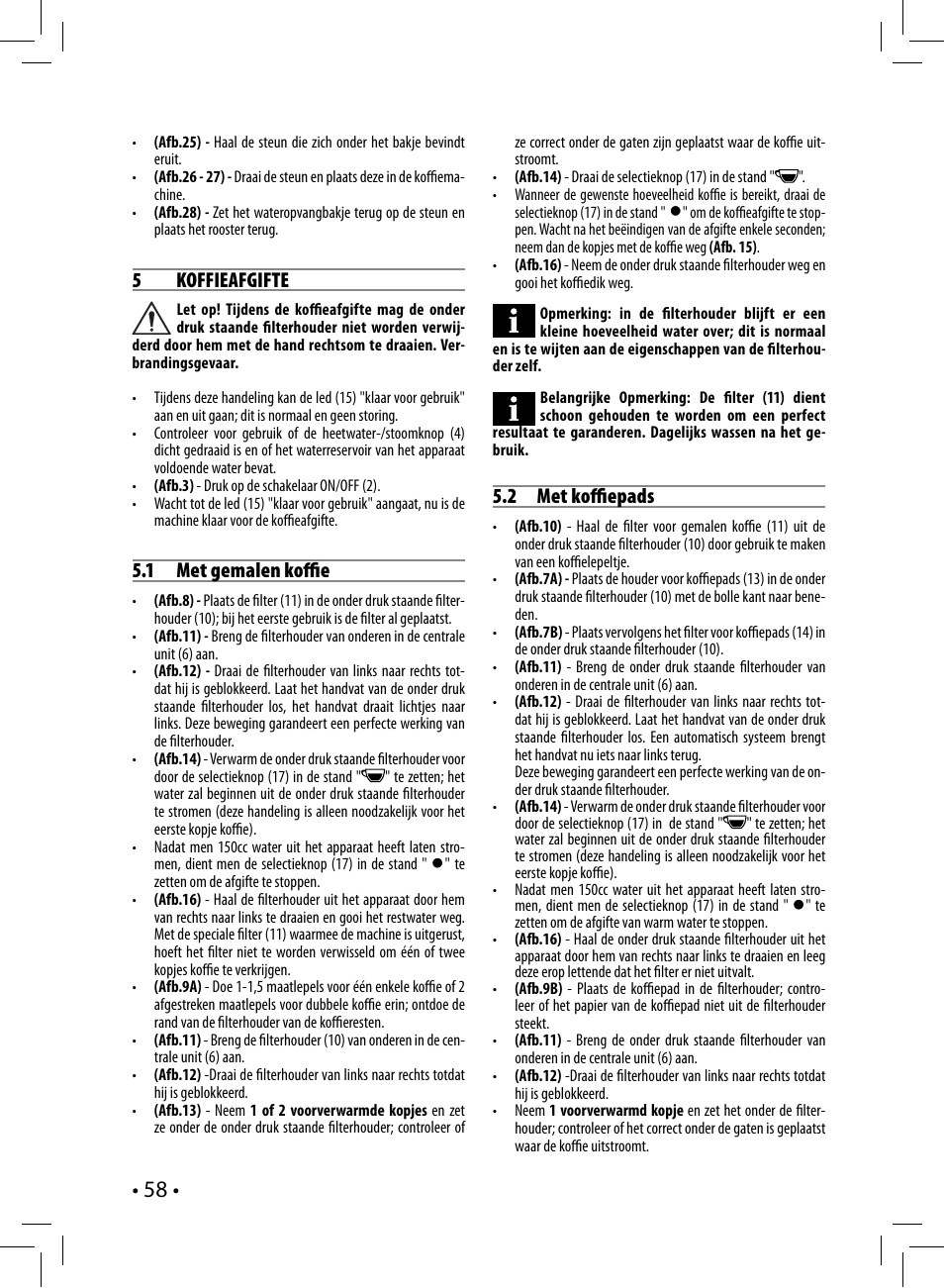Philips Saeco Nina Siebträger-Espressomaschine User Manual | Page 58 / 76