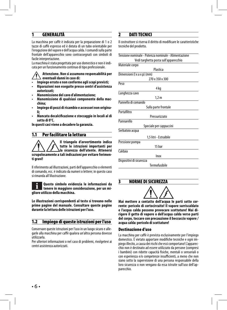 Philips Saeco Nina Siebträger-Espressomaschine User Manual | Page 6 / 76